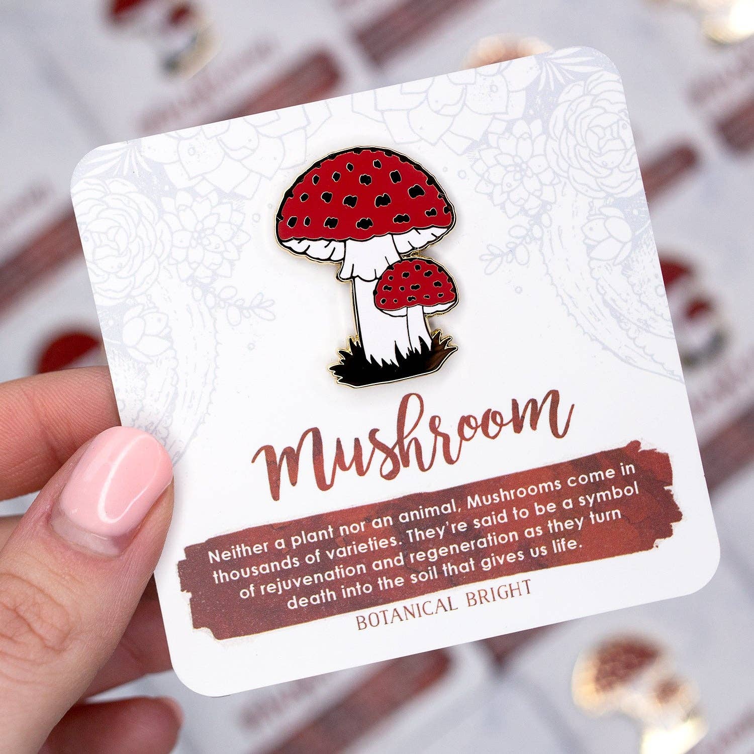 Botanical Bright - Wholesale Lapel Pin/Button - Mushroom Enamel Pin1
