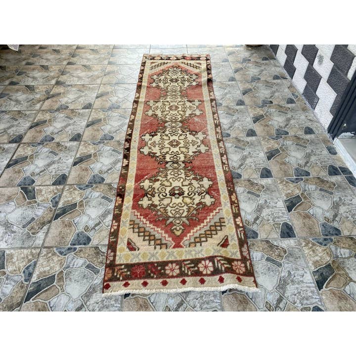 Vintage Wool Anatolian Farmhouse Handmade Turkish Runner 2x9 for wholesale by Oushak Rugs