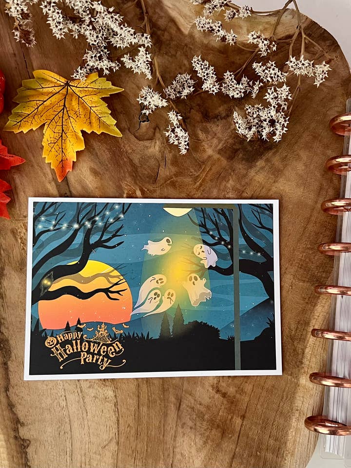 Postkort Spooky Dance for engroshandel hos Citrine Art Studio Shop