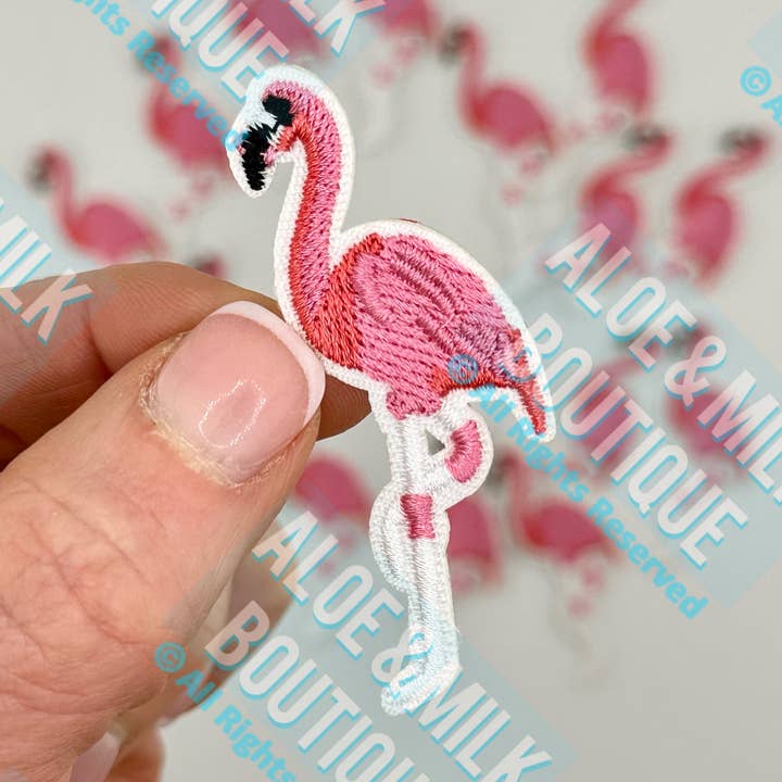 Flamingo Patch, pink flamingo, florida flamingo, florida for wholesale by Aloe and Milk Boutique
