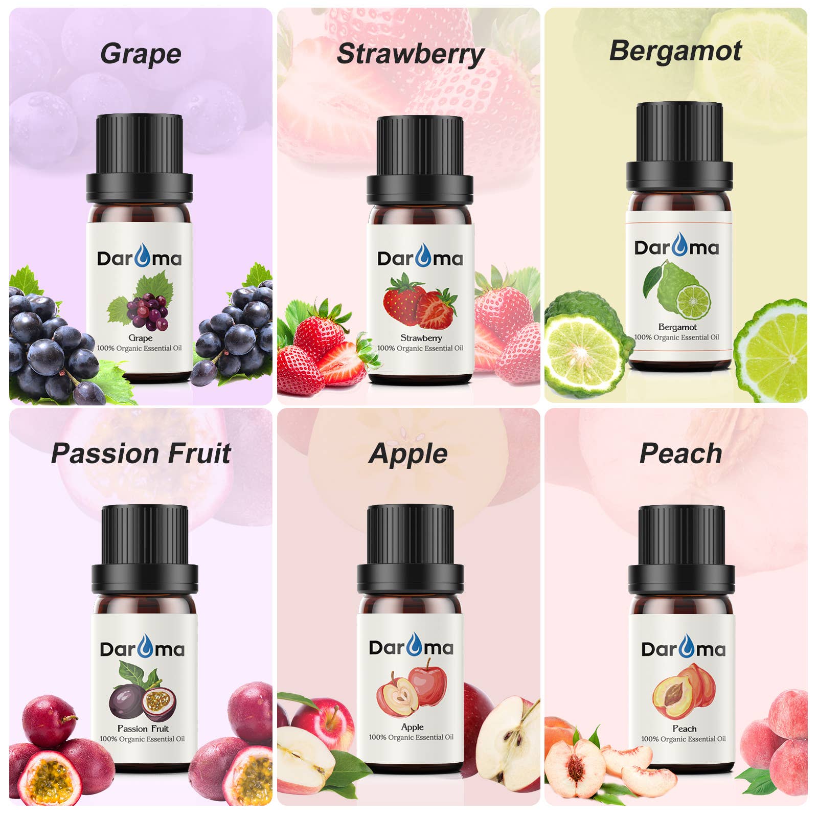 DAROMA - Wholesale Essential Oil - Premium Essential Oil Set 100% Pure and Natural 6-Pack Set4