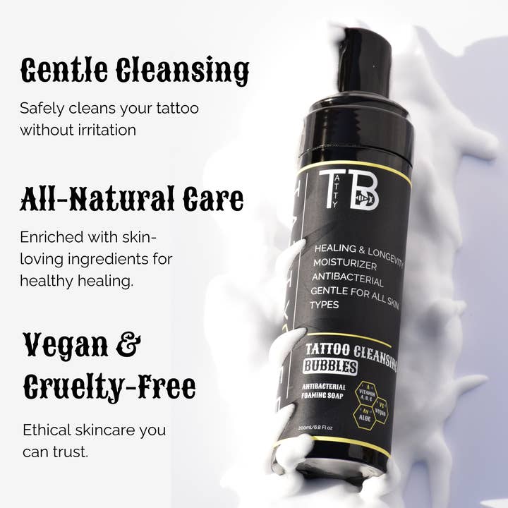 Tattybee - Vendita all'ingrosso Pomata/cura tatuaggio - Bolle detergenti per tatuaggi e piercing