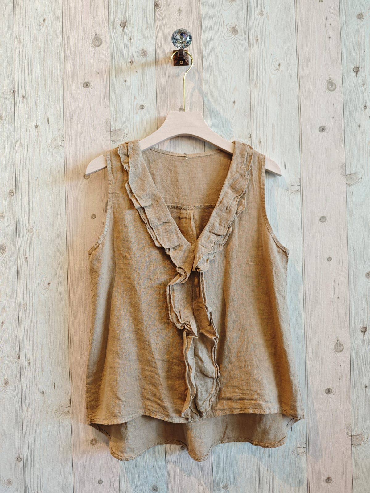 Linen & More - Wholesale Blouse - Women's - REF 17461 100% LINEN RUFFLE T-SHIRT9