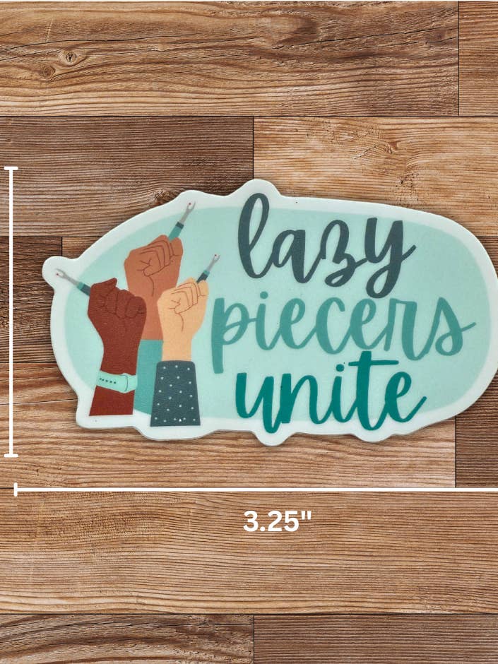 Autocollant Lazy Piecers Unite, paquet de 4 pour la vente par My Beste Quilt Co