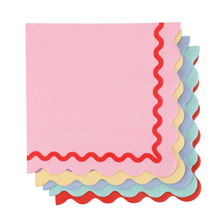 Rainbow Ric Rac Assorted Lunch Napkin for wholesale by Packed Party
