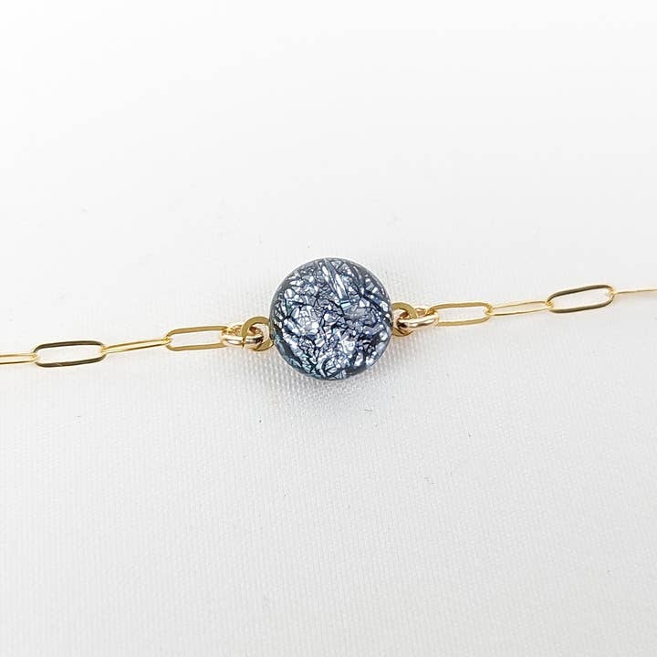 Bracelete em vidro dourado preenchido e “vidro metálico” por atacado de Sélestine