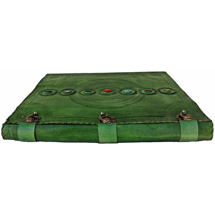 Tuzech Leather - Wholesale Journal/Diary - Seven Chakra Leather Journal – Handmade Embossed Diary 13"10