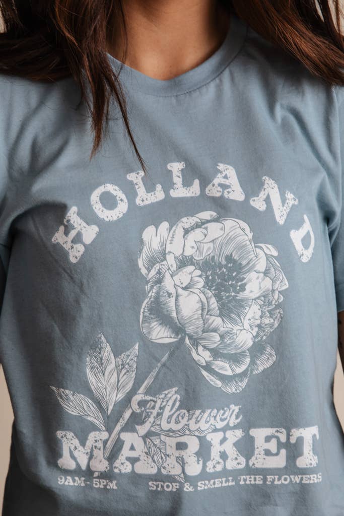 Crowned Free - Wholesale Screen Printed T-Shirt - Women's - Holland Flower Market Tee7