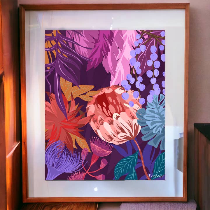 Magical gardens,modern art poster, floral wall art decor for wholesale by Xenhome