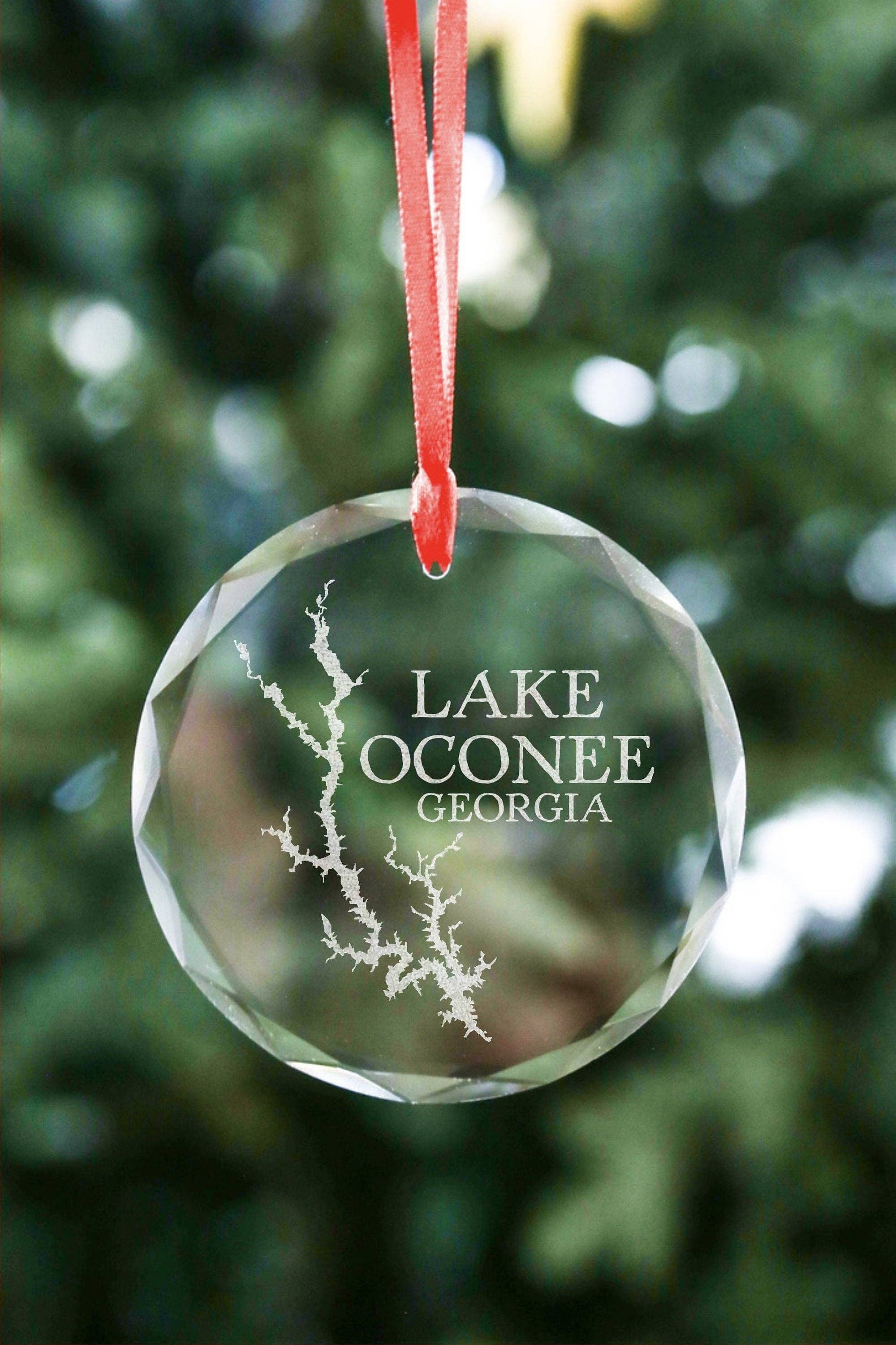 The Lillie Pad - Wholesale Ornament - Custom Lake Map Ornament - Etched Crystal Ornament5