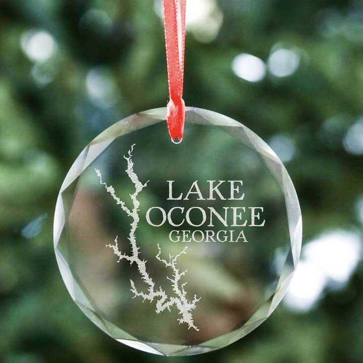 The Lillie Pad - Wholesale Ornament - Custom Lake Map Ornament - Etched Crystal Ornament5
