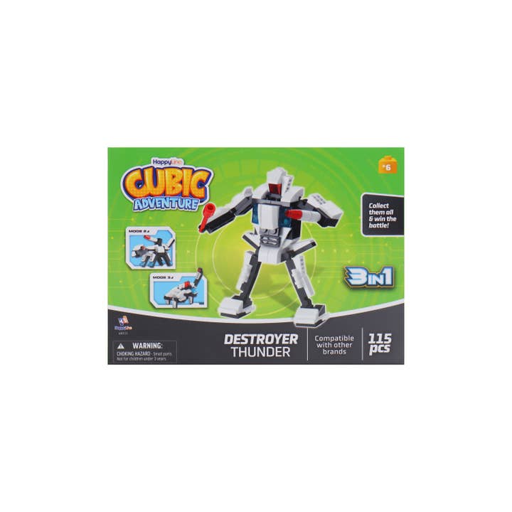 World Roller Toys - Wholesale Building Set - Kids - BLOCKS ROBOTS 3 IN 1, 106/115/115/105 PIECES (4 ASSORTED)4