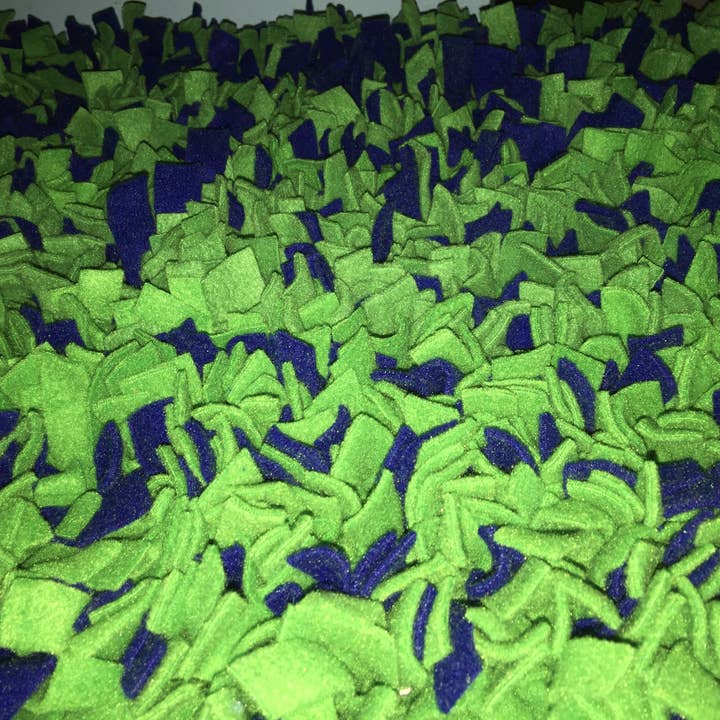 Green & Navy Snuffle Mat/ Pet Nose Work Foraging Pick Your Size Choose Your Size for wholesale by Life’s A Treasure Mat