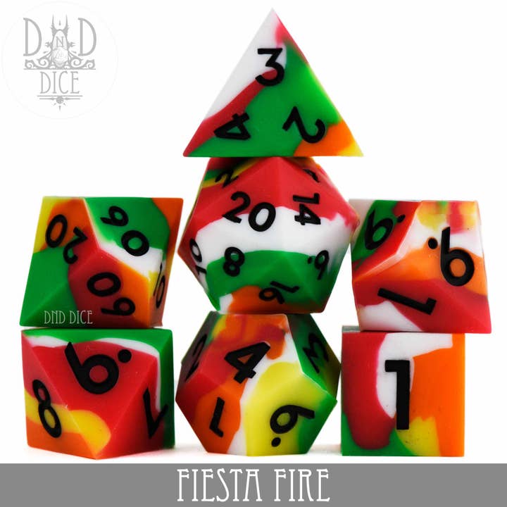 DNDDICE.COM – wholesale Dice – Fiesta Fire (Silicone)