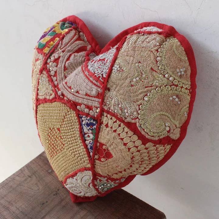 Bhawana Handicrafts - Wholesale Throw/decorative pillow - 5 Piece Lot Bohemian Heart Pillow Filled Mother Day Gift Her5