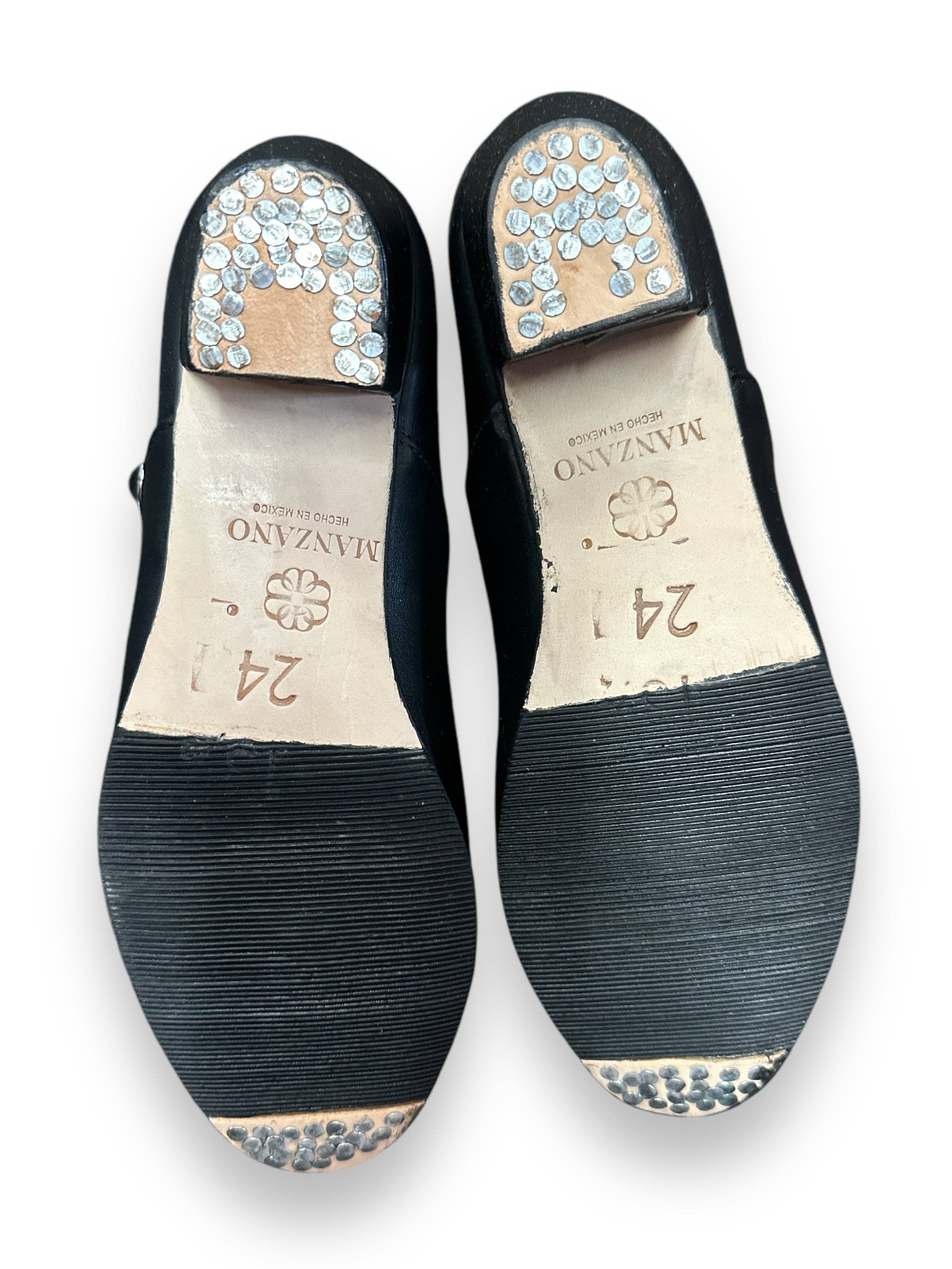 Cielito Lindo – wholesale Dansskor – dam – Folklorico svarta skor med spikar Manzano1