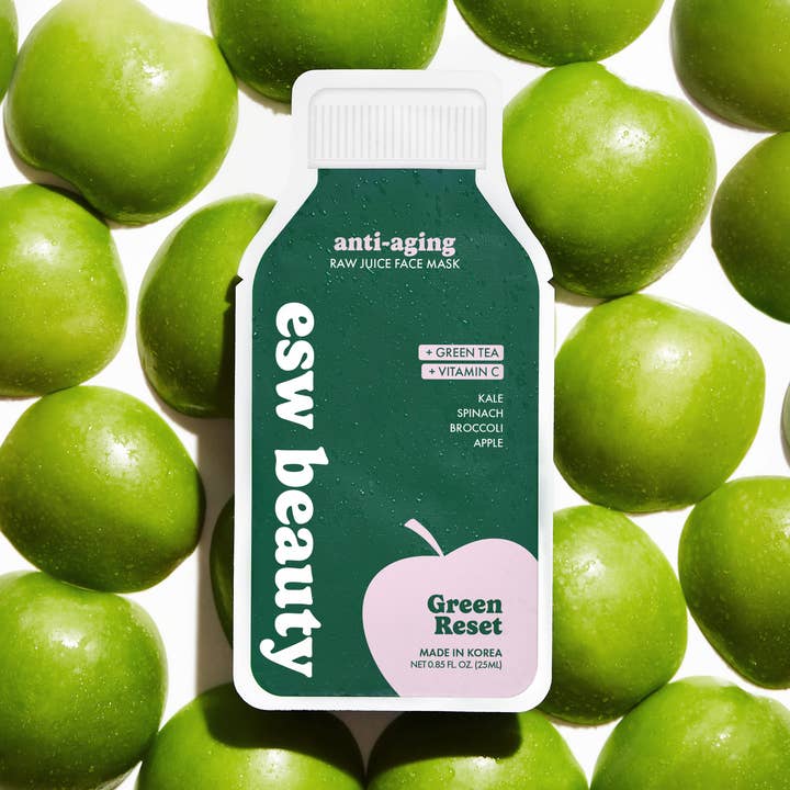 Green Reset Masque en feuille de jus cru anti-âge pour la vente par ESW Beauty