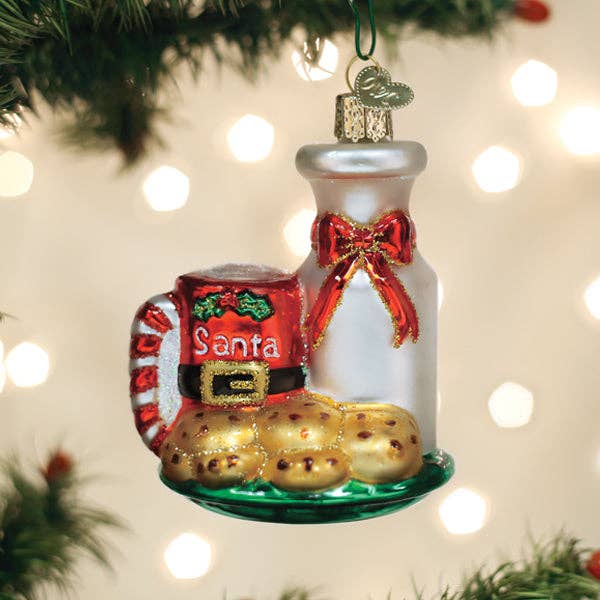 Old World Christmas - Wholesale Ornament - Santa's Milk & Cookies Ornament0
