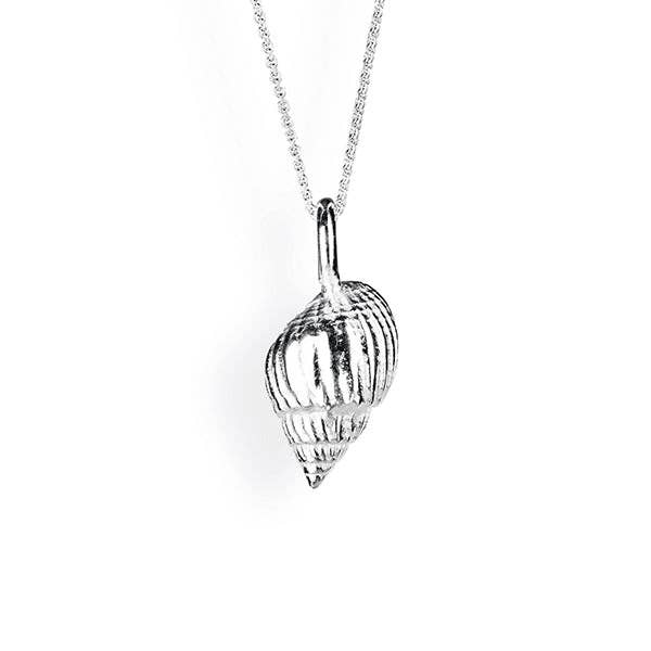 Sealife mini pointed shell pendant in silver for wholesale by Heartbreaker designd by Drachenfels