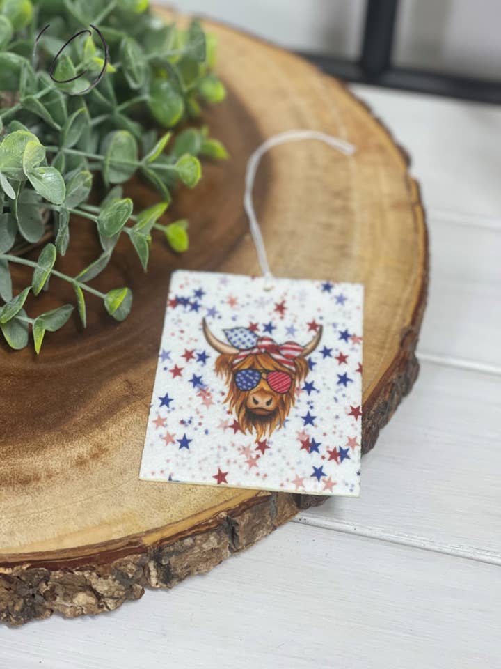 Ambientador de coche Highland Cow de Stars & Stripes para venta al por mayor de CMD Wholesale