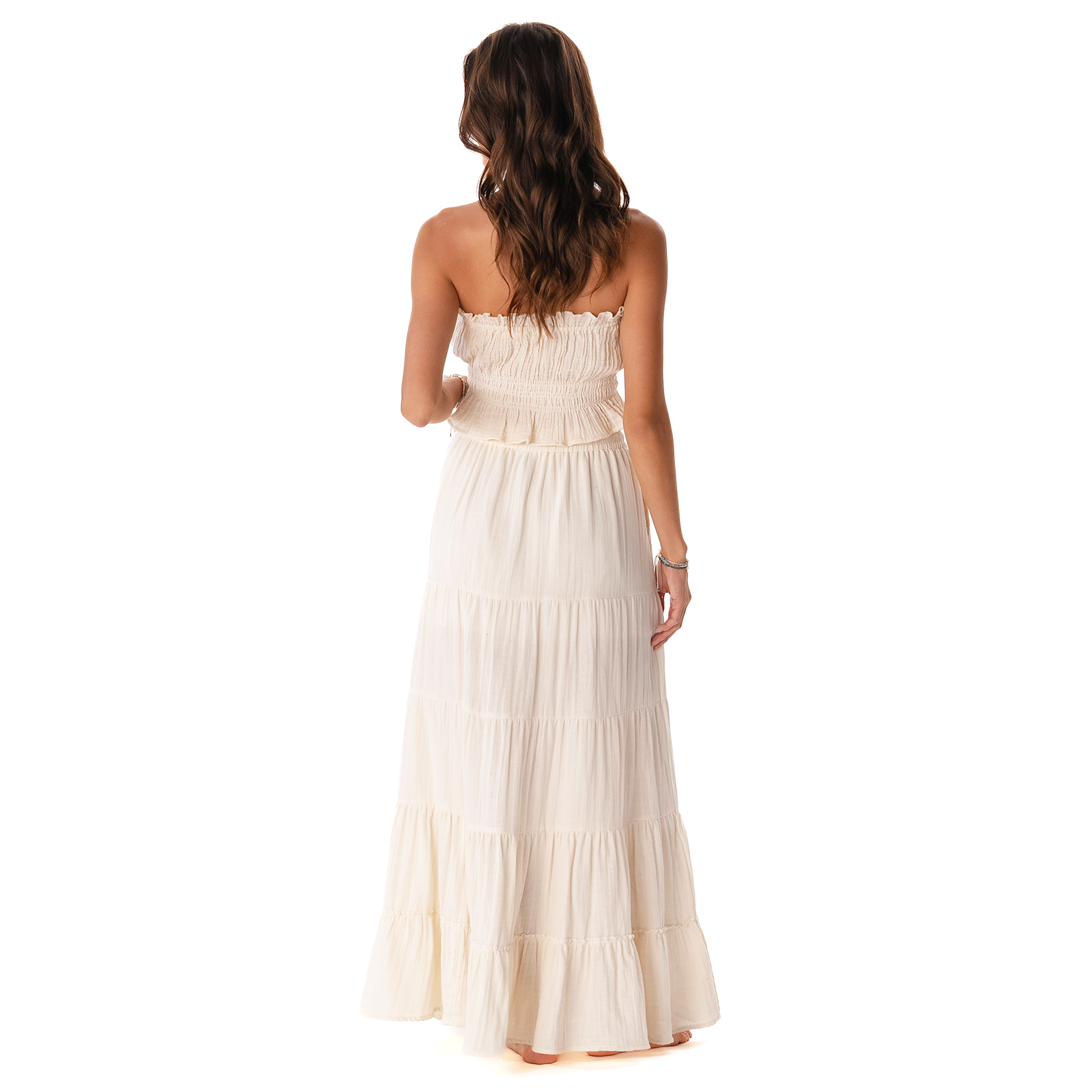 Lotus and Luna - Wholesale Skirt - Women's - Cream Shipwrecked Maxi Skirt with Bead5