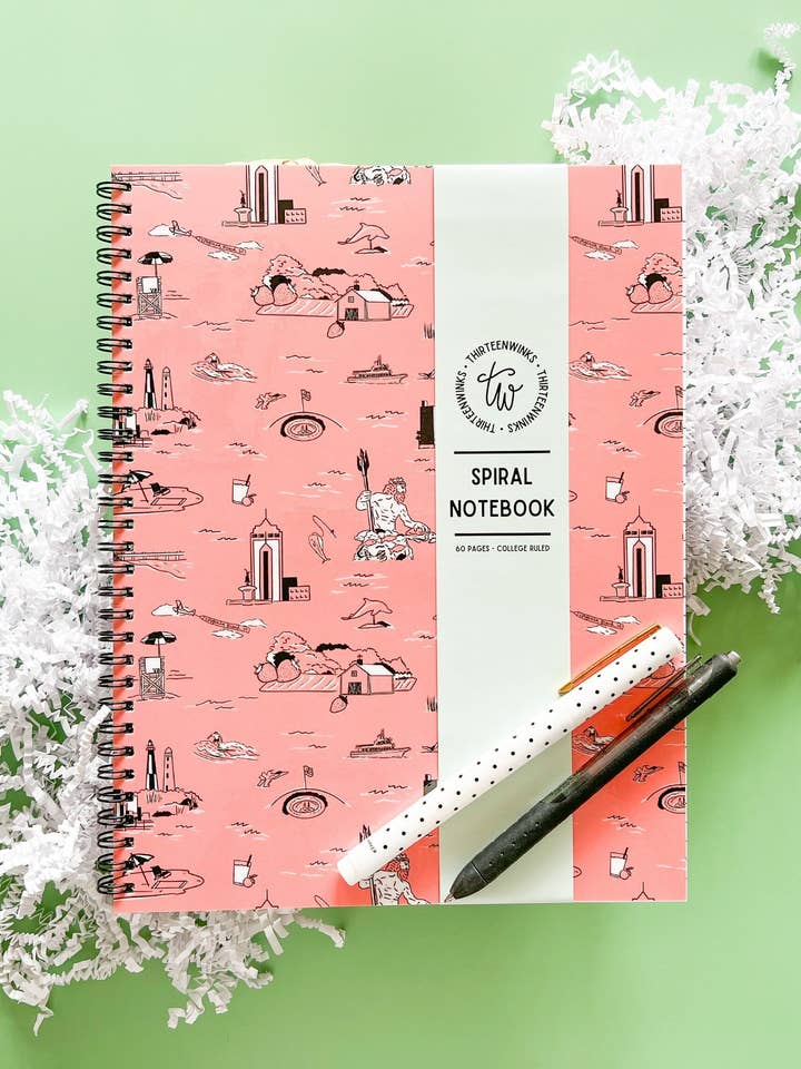 Virginia Beach Toile-Notizbuch — Va Beach — Spiralnotizbuch für den Großhandel von Thirteenwinks