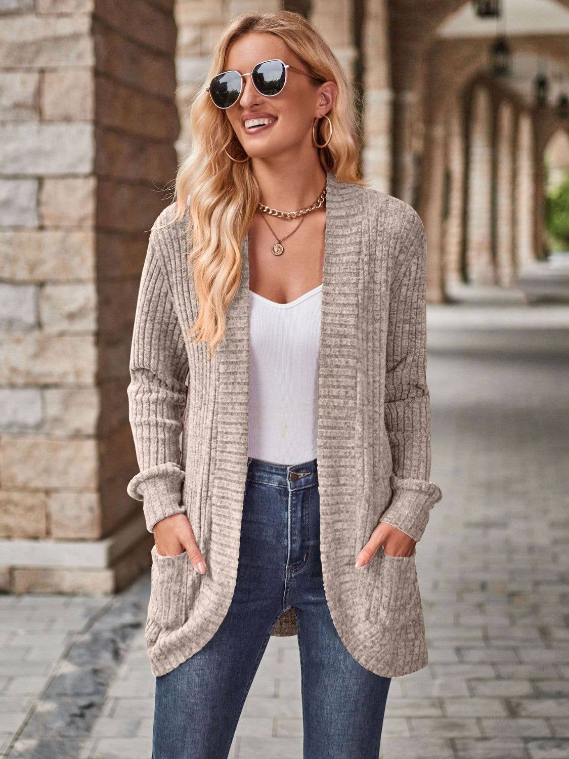 Beyond Apparel - Wholesale Cardigan - Women's - Open Front Cardigan with Pockets9