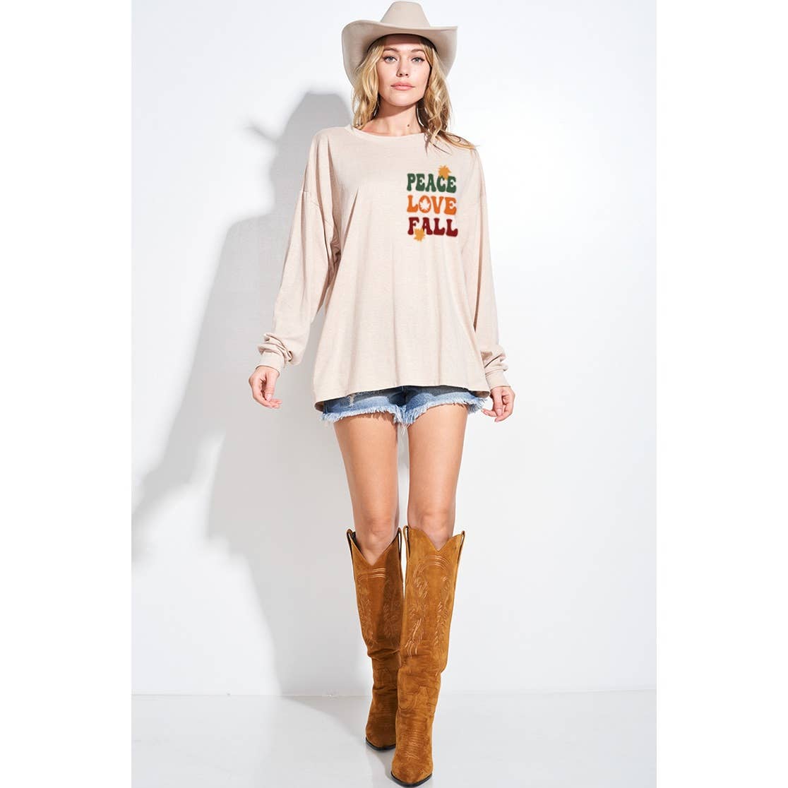 Phil Love - Wholesale Tunic - Women's - Peace love fall print tri-blend oversized top5