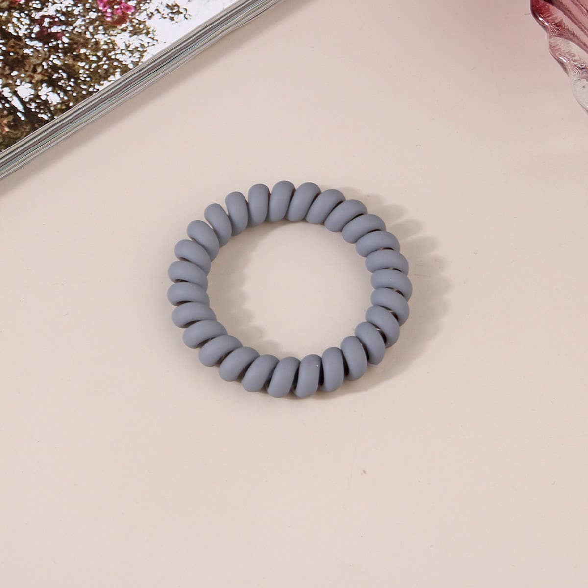NINEXIS - Wholesale Hair Tie - CWAHA1379_SIMPLE FROSTED PHONE CORD HAIR TIE5
