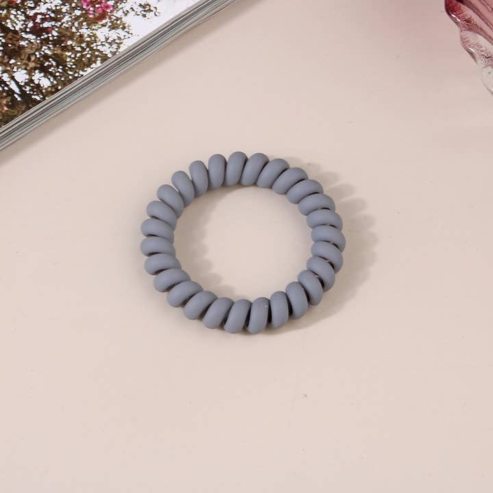 NINEXIS - Wholesale Hair Tie - CWAHA1379_SIMPLE FROSTED PHONE CORD HAIR TIE5