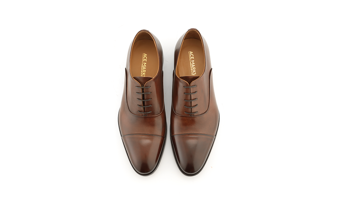 Ace Marks - Wholesale Oxford Shoes - Men's - Cap Toe Oxford Brown Antique Leather3