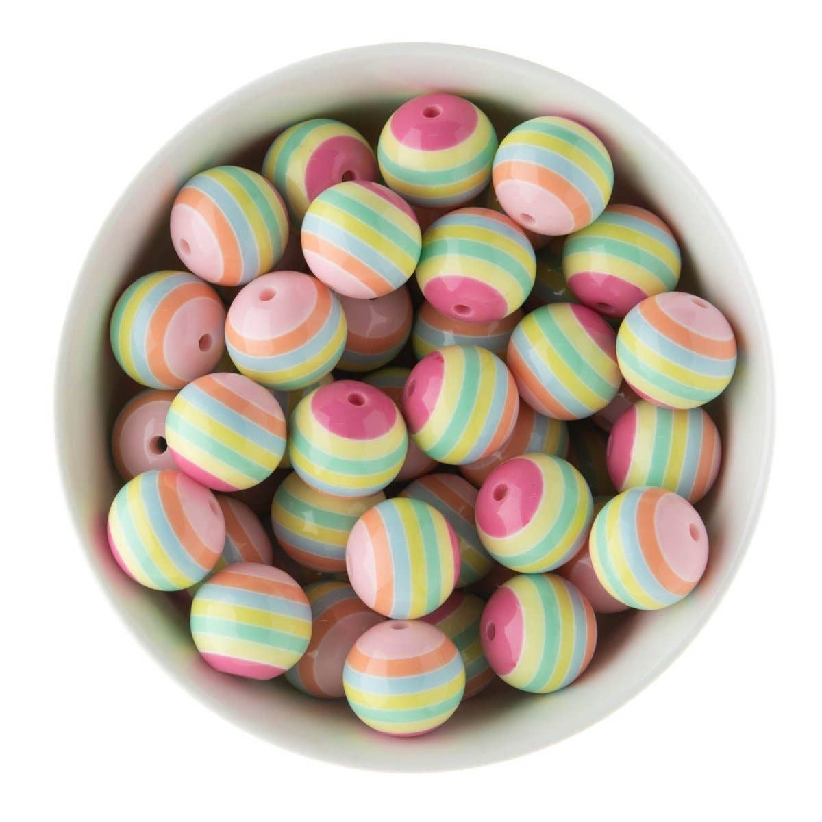 Cara & Co Silicone Craft Supply – wholesale Beads – 20mm Striped Acrylic Round Beads5