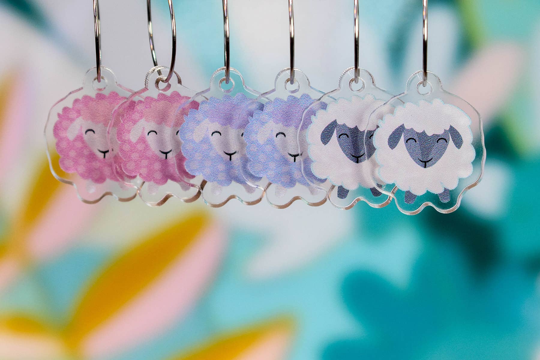 Paper Pattern Silk - Wholesale Dangle Earrings - White Sheep Earrings, Cute Animal Dangles1