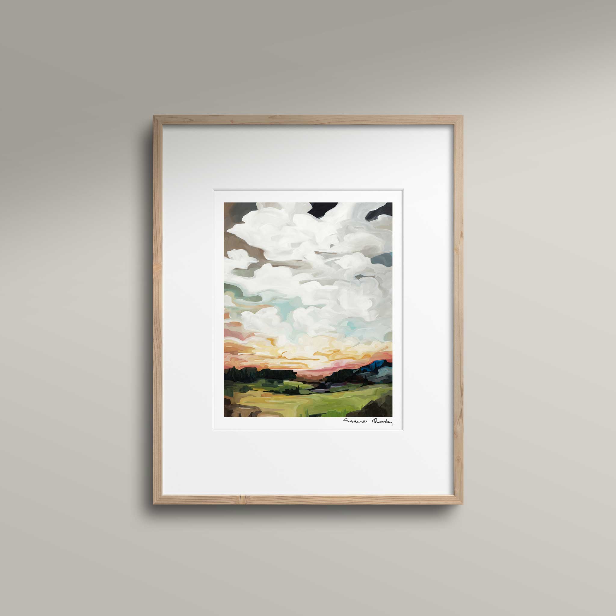 Susannah Bleasby Art - Wholesale Art Print - What Once Was | Autumn sunset painting | Vertical Art Print