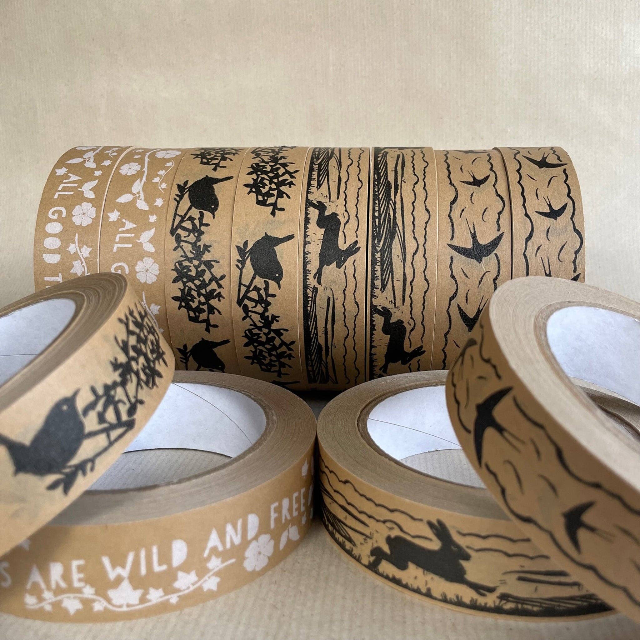 A Blackbird Sang - Wholesale Tape - Kraft Paper Tape - Wren with hedgerow6