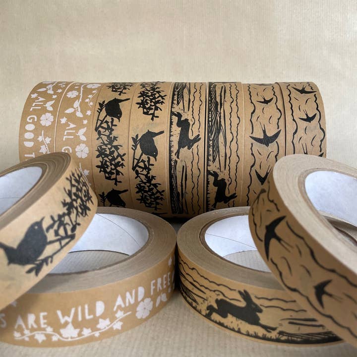 A Blackbird Sang - Wholesale Tape - Kraft Paper Tape - Wren with hedgerow6