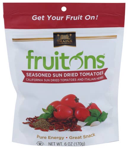 Traina Home Grown – wholesale Dried/dehydrated fruit – 8 pack of 6 oz Fruitons Seasoned Sun Dried Tomatoes0