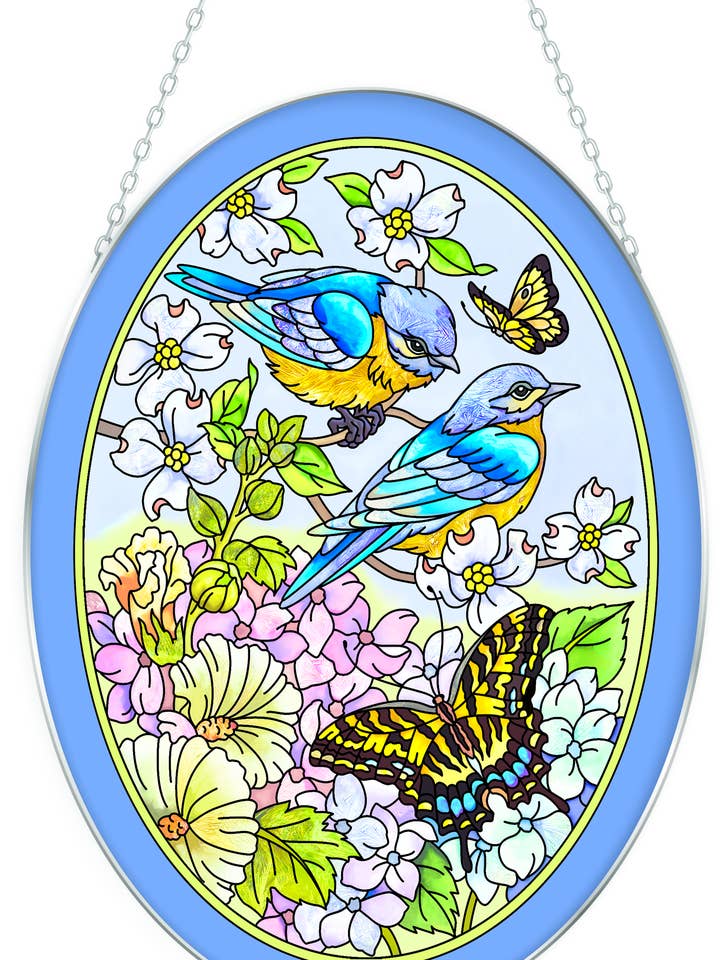 Céus Azuis... - Grande apanhador de sol de vidro 9" x 6,5 com corrente por atacado de Bridgeton Hall