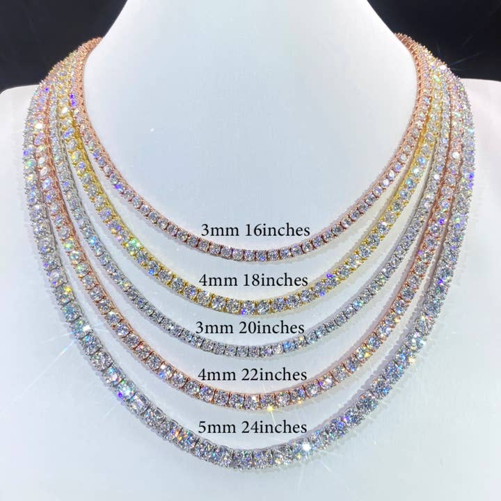 Collier Tennis en Moissanite VVS1 – Argent Sterling 925 pour la vente par brillare collective