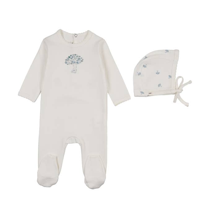 Mushroom Mosaic Footie for wholesale by Mon Tresor Bebe