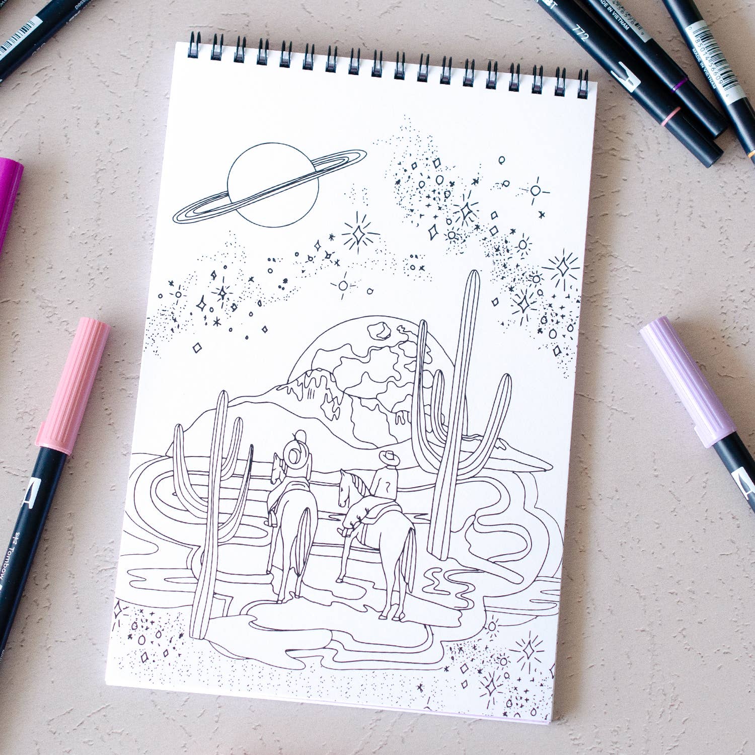 Antiquaria – Engroshandel Malebog - Voksen – Cosmic Cowgirl Premium Malebog3