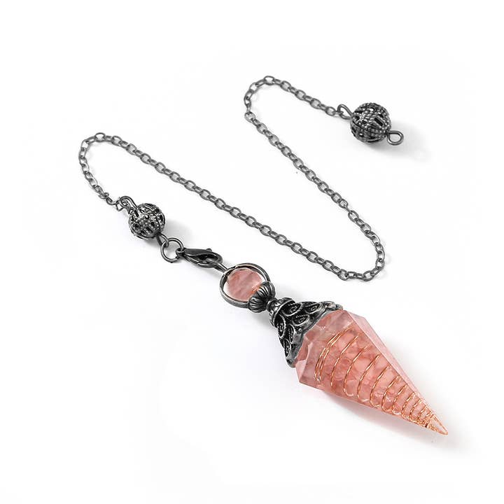 Gemcohub - Wholesale Spiritual Stone/Crystal - Hexagonal Pyramid Crystal Stone Pendulum12