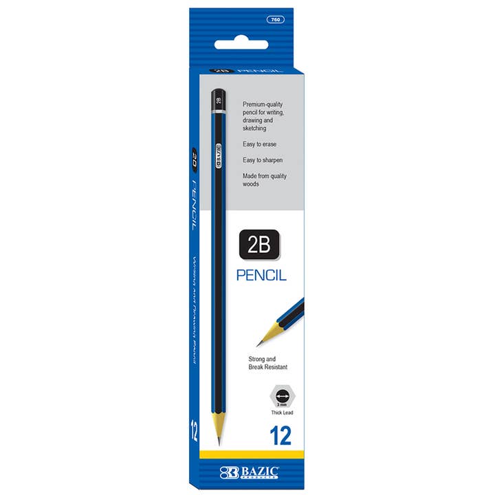 Sketching Pencil Premium #2B (12/Pack) for wholesale by BAZIC Products