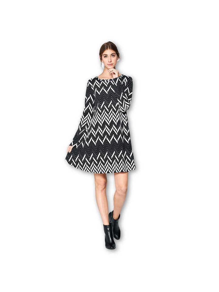 LKLUV - Wholesale Dress - Women's - Made in USA - Long Sleeve Modern Tunic Dress