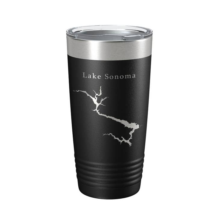 Lake Sonoma Map Tumbler Travel Mug Insulated Laser Engraved Coffee Cup California 20 oz for wholesale by CarveBright