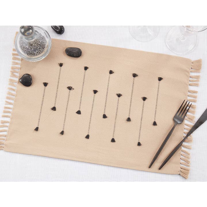Saro Lifestyle - Wholesale Placemat - Fringe Line Placemat5