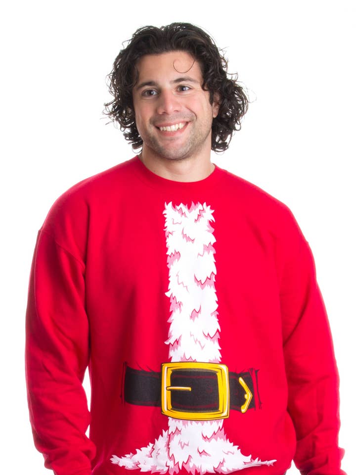 Ann Arbor T-shirt Co. Traje de Pai Natal - Camisola de Natal Original com Gola Redonda - Homem/Unissexo por atacado de Ann Arbor Tees