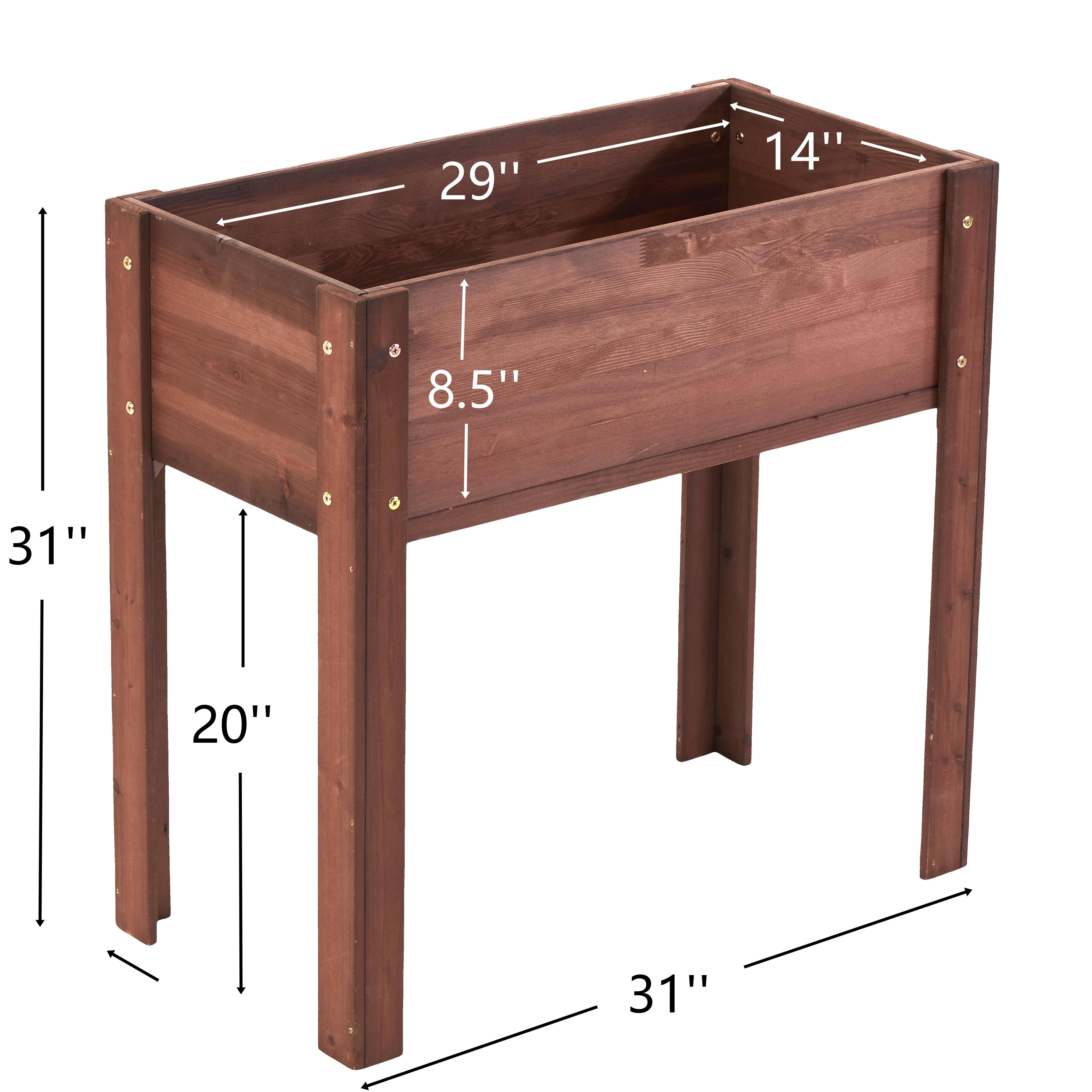 39F Inc. - Wholesale Planter Box - 31" Raised Garden Bed with Legs, Brown/Grey28