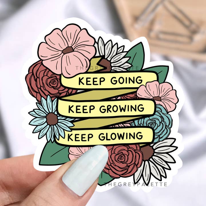 Keep Going Sticker for wholesale by The Grey Palette
