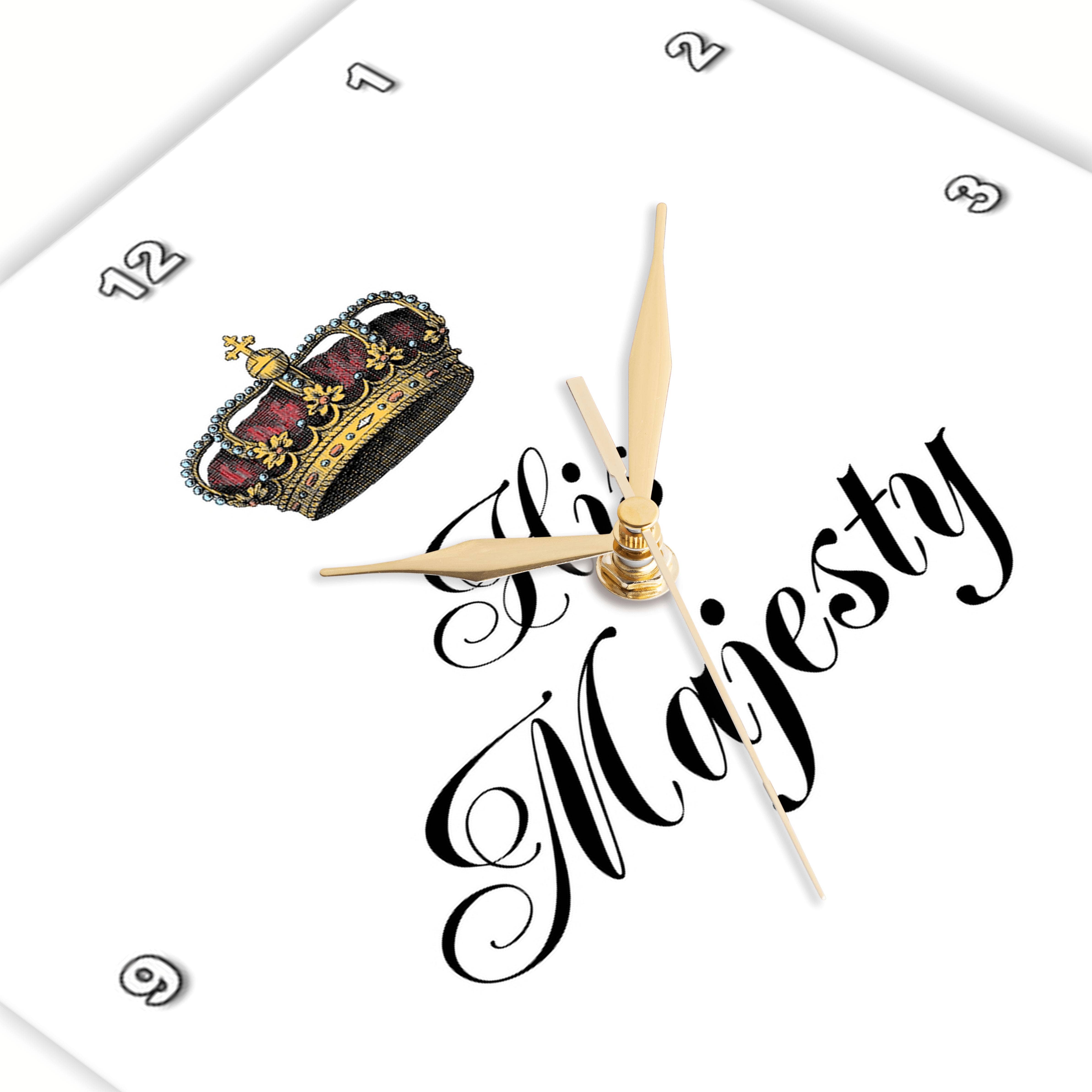 3dRose - Vendita all'ingrosso Orologi da parete - 3dRose, Sua Maestà - parte di un set regalo per coppie lui e lei mr e mrs divertente umoristico re reale umorismo, Orologio da Parete1